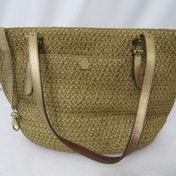 Eric Javits Straw Squishee Shoulder/Tote Brown Handbag
